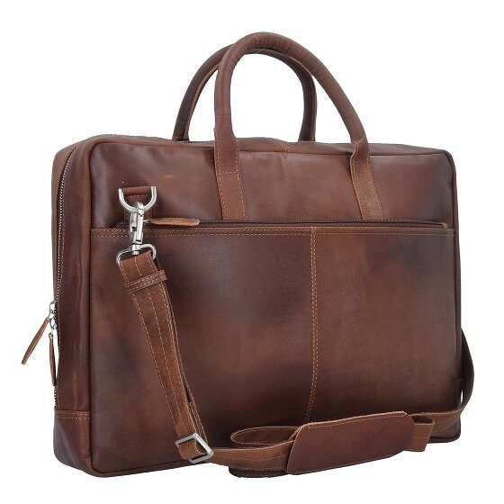 Plevier Vintage London Attaché-case Protection RFID Cuir véritable 41 cm Compartiment ordinateur