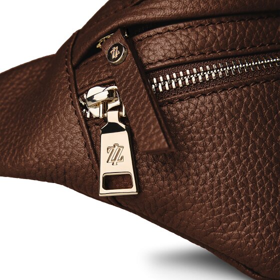 Lazarotti Sac banane en cuir « Bologna » à double fermeture éclair, à porter en bandoulière, 25 cm
