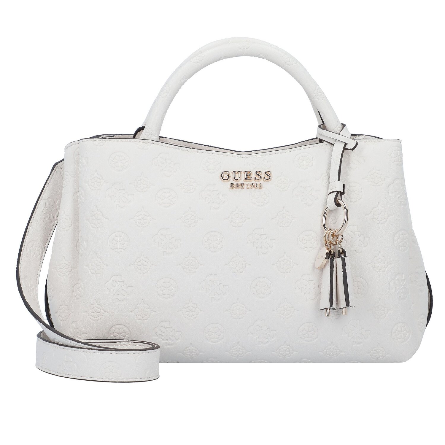 Guess Phoebe Sac à main 30 cm off white logo sur