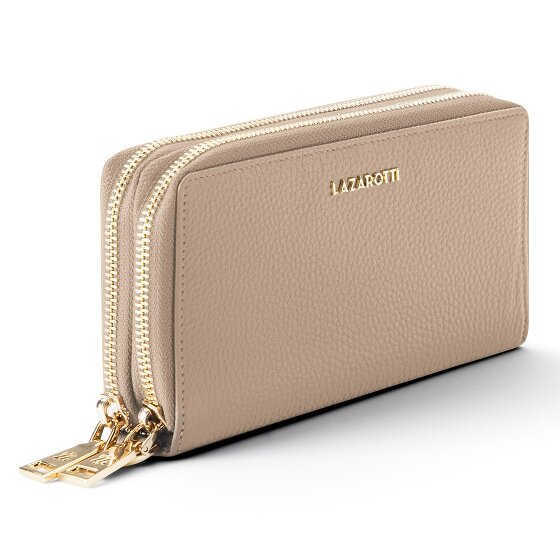 Lazarotti Bologna Leather XL Double Zip-Around Porte-monnaie RFID Cuir 20 cm