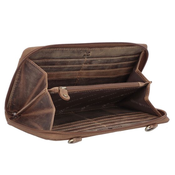 Greenburry Vintage Portefeuille d'embrayage Protection RFID Cuir 21 cm