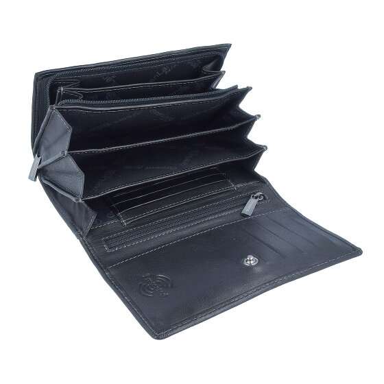 Greenland Nature Black Nappa Porte-monnaie en cuir RFID 16 cm