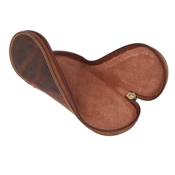 Greenburry Étui à lunettes vintage en cuir 17 cm