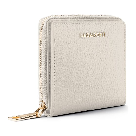 Lazarotti Porte-monnaie « Bologna » en cuir, taille moyenne, fermeture à glissière sur tout le pourtour, 10 cm