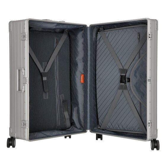 Aleon Valise cabine Traveler Macro à 4 roues en Aluminium, 77 cm, avec Sac à vêtements