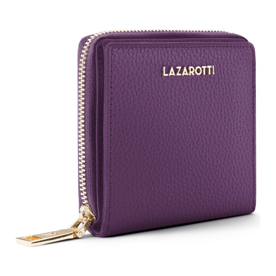 Lazarotti Porte-monnaie « Bologna » en cuir, taille moyenne, fermeture à glissière sur tout le pourtour, 10 cm