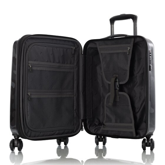 Heys Black Camo 4 roulettes Trolley de cabine S 53 cm avec soufflet d'extension