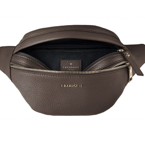 Lazarotti Sac banane en cuir « Bologna » à double fermeture éclair, à porter en bandoulière, 25 cm