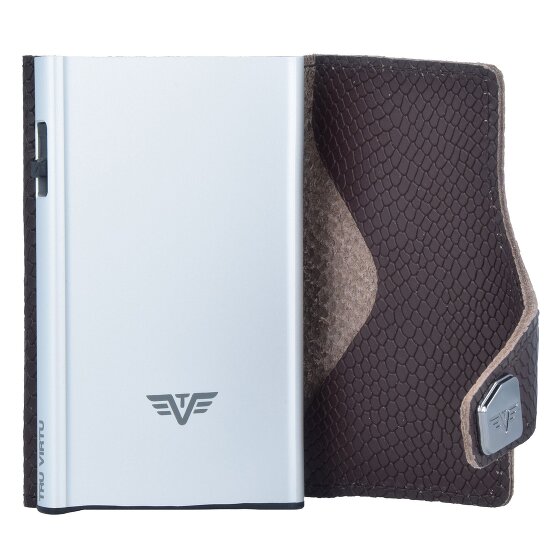 Tru Virtu Click & Slide Porte-cartes de crédit Porte-monnaie RFID en cuir 6,5 cm