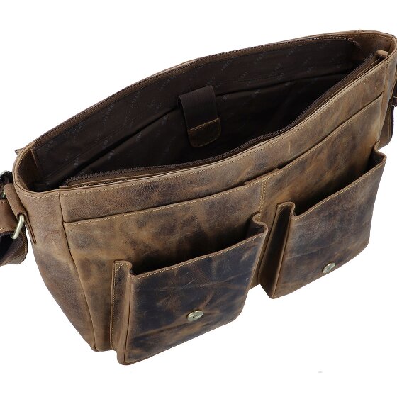 Greenburry Vintage Besace Cuir véritable 40 cm Compartiment ordinateur