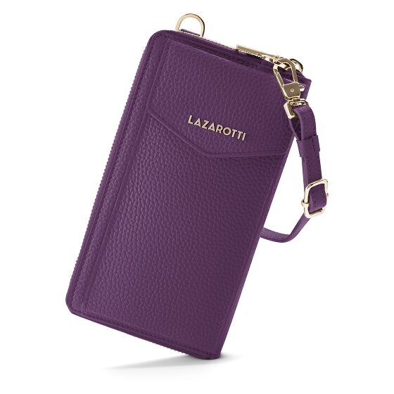 Lazarotti Bologna Leather Zip-Around Porte-monnaie Porte-téléphone en cuir 19 cm