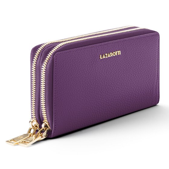 Lazarotti Bologna Leather XL Double Zip-Around Porte-monnaie RFID Cuir 20 cm