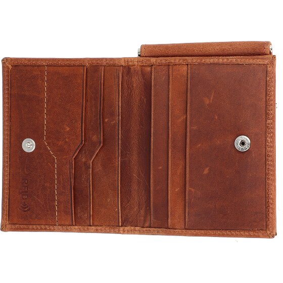 Mika Porte-monnaie RFID en cuir 11 cm avec pince à billets