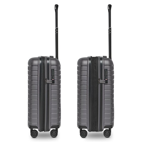 Pactastic Collection 04 THE CABIN + 4 roulettes Trolley de cabine S 55 cm avec soufflet d'extension