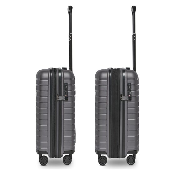 Pactastic Collection 04 THE CABIN + 4 roulettes Trolley de cabine S 55 cm avec soufflet d'extension