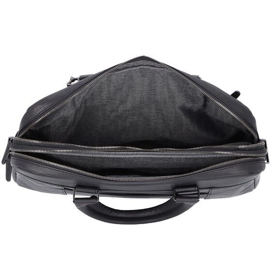 Piquadro Black Square Attaché-case Cuir véritable 40 cm Compartiment ordinateur