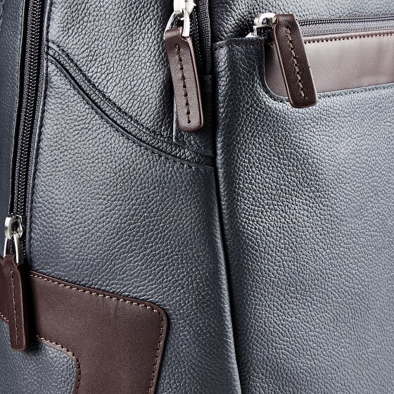 Piquadro Daypack Cuir véritable 39 cm Compartiment ordinateur
