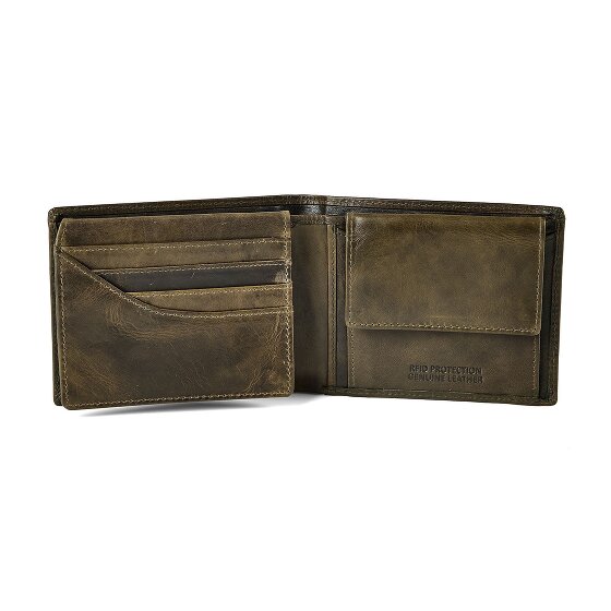 Greenburry Newport Porte-monnaie Protection RFID Cuir véritable 12 cm