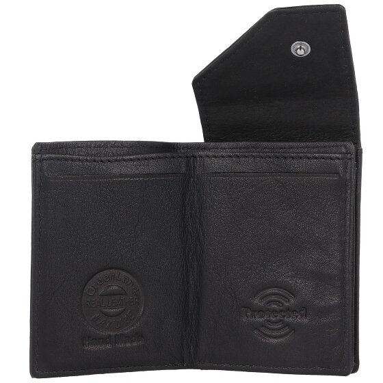 Greenland Nature Black Nappa Porte-monnaie en cuir RFID 7 cm