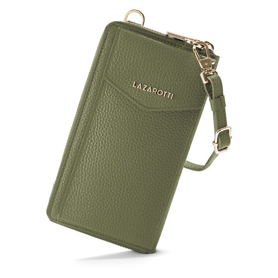 Lazarotti Bologna Leather Zip-Around Porte-monnaie Porte-téléphone en cuir 19 cm