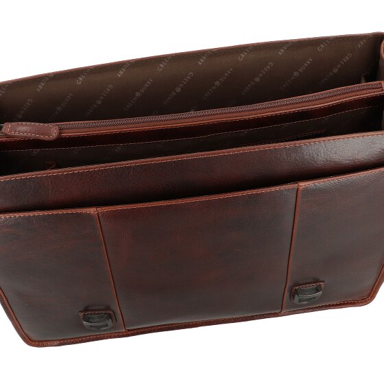 Greenburry Rugged Porte-documents Messenger Cuir véritable 40.5 cm Compartiment ordinateur