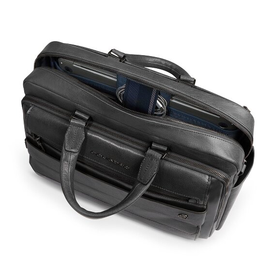 Piquadro Solm Attaché-case Cuir véritable 42 cm Compartiment ordinateur