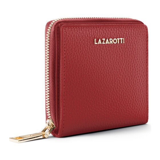 Lazarotti Porte-monnaie « Bologna » en cuir, taille moyenne, fermeture à glissière sur tout le pourtour, 10 cm