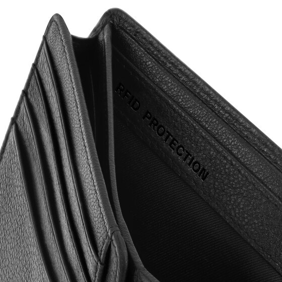 Redolz Porte-monnaie Leather Essentials QF en cuir RFID, 12 cm, dépliable, avec compartiment à fermeture éclair