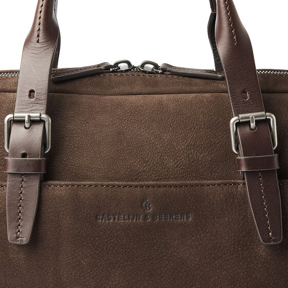 Castelijn & Beerens Nubuck Attaché-case Cuir véritable 41 cm Compartiment ordinateur