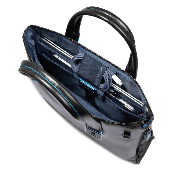 Piquadro Blue Square Sac de shopper Cuir 38 cm Compartiment pour ordinateur portable avec soufflet d'extension