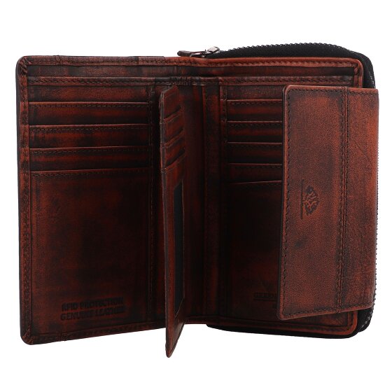 Greenburry Destressed Porte-monnaie Protection RFID Cuir 13.5 cm