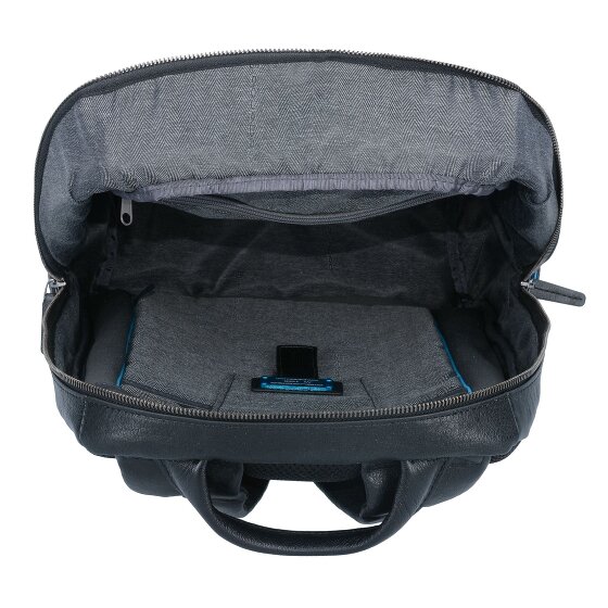 Piquadro Black Square Sac à dos en cuir 39 cm Compartiment pour ordinateur portable