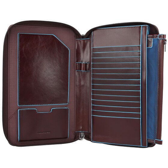 Piquadro Blue Square Étui pour passeport en cuir 14 cm