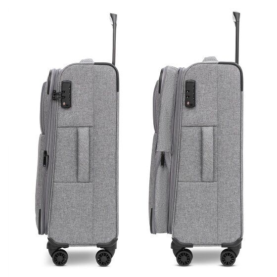 Redolz Essentials 12 MEDIUM – Valise cabine à 4 roues de 67 cm avec soufflet d'extension