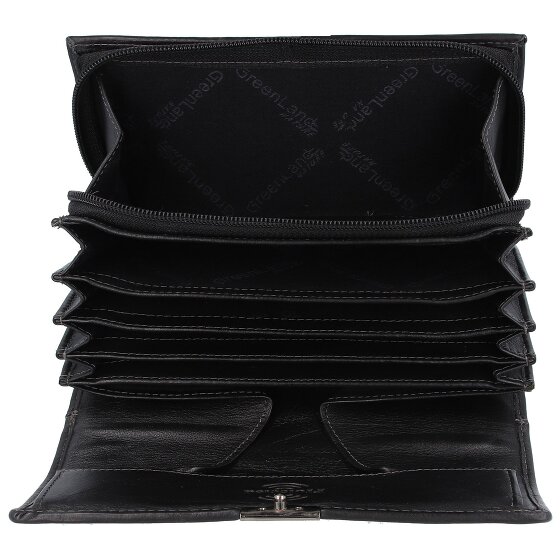 Greenland Nature Black Nappa Porte-monnaie serveur Porte-monnaie RFID en cuir 18 cm