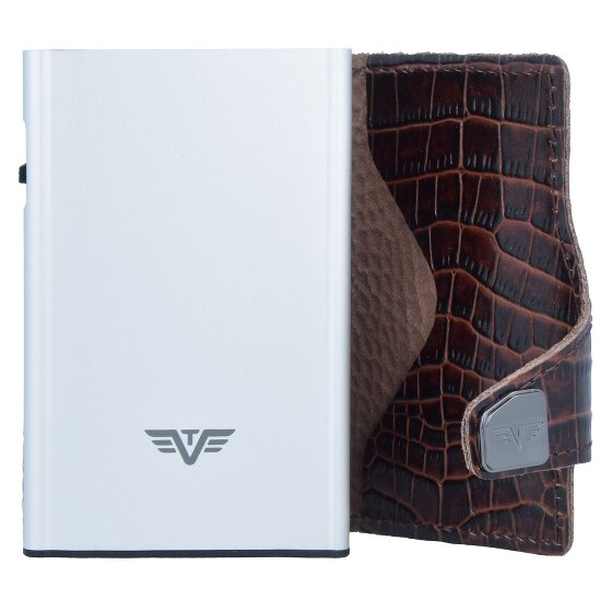 Tru Virtu Click & Slide Porte-cartes de crédit Porte-monnaie RFID en cuir 6,5 cm