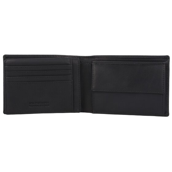 Greenburry Pure Black Porte-monnaie Protection RFID Cuir 12.5 cm