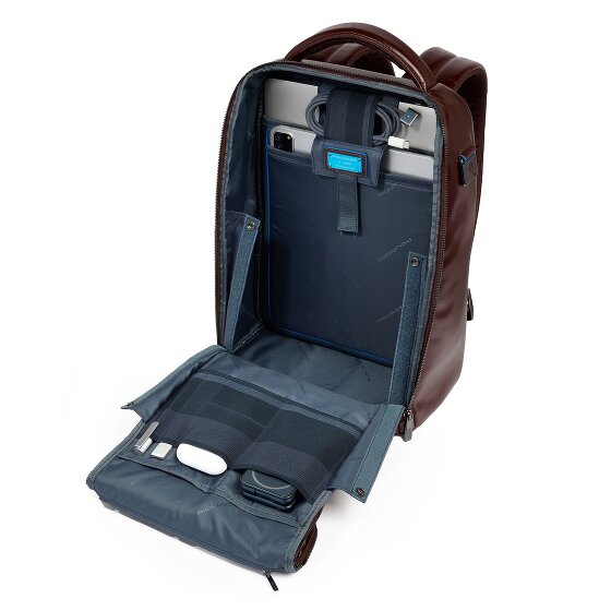 Piquadro Blue Square Daypack Cuir 29 cm Compartiment pour ordinateur portable