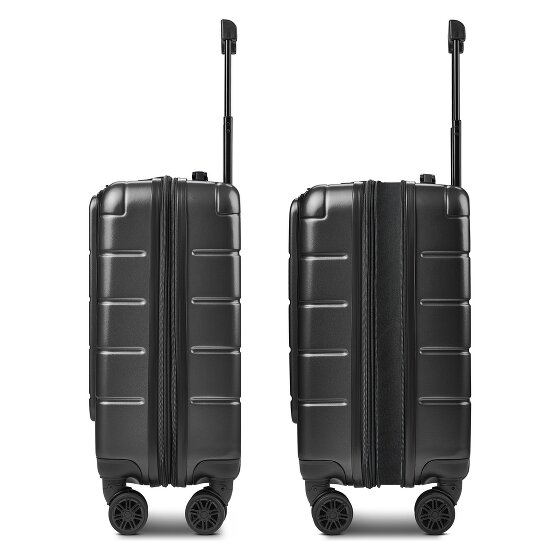 Police Dublin 4 roues Valise cabine S 54 cm Compartiment ordinateur avec soufflet d'extension