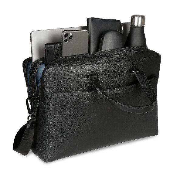 bugatti Black Porte-documents Cuir 38 cm Compartiment pour ordinateur portable