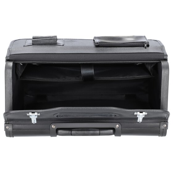 Alassio Valise de pilote à 2 roulettes en cuir, compartiment pour ordinateur portable 48 cm