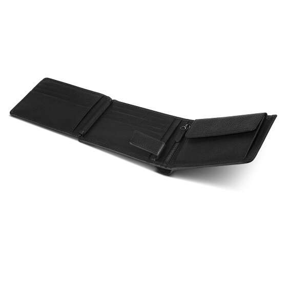 Police Porte-monnaie RFID en cuir 12 cm dépliant avec poche zippée