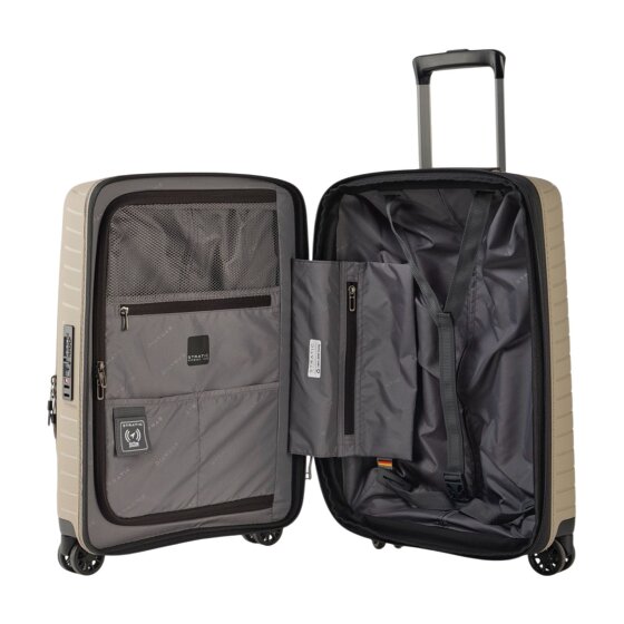Stratic Novium 4 roulettes Trolley de cabine S 55 cm Compartiment pour ordinateur portable avec soufflet d'extension