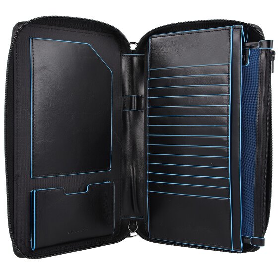 Piquadro Blue Square Étui pour passeport en cuir 14 cm