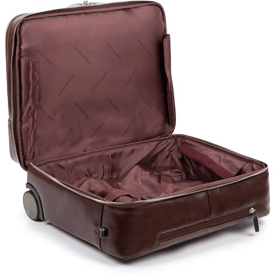 Piquadro Blue Square Sac à roulettes business en cuir 37 cm Compartiment pour ordinateur portable