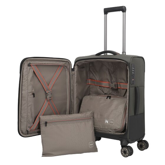 Travelite Crosslite 5.0 4 roulettes Trolley de cabine S 55 cm Compartiment pour ordinateur portable