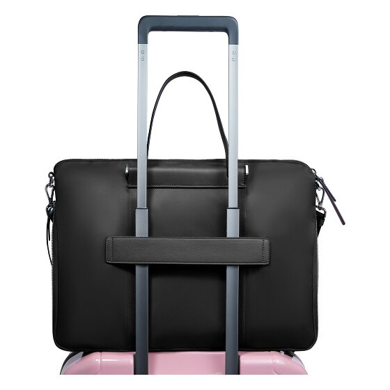 Piquadro Lyra Attaché-case Cuir véritable 42 cm Compartiment ordinateur avec soufflet d'extension