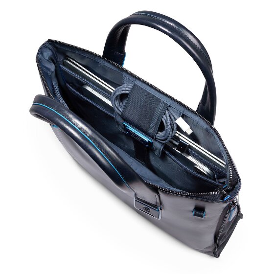 Piquadro Blue Square Sac de shopper Cuir 38 cm Compartiment pour ordinateur portable avec soufflet d'extension