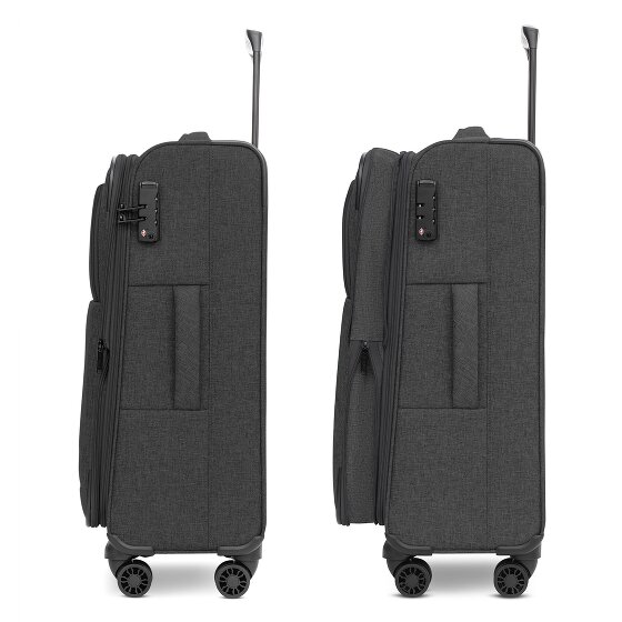 Redolz Essentials 12 MEDIUM – Valise cabine à 4 roues de 67 cm avec soufflet d'extension