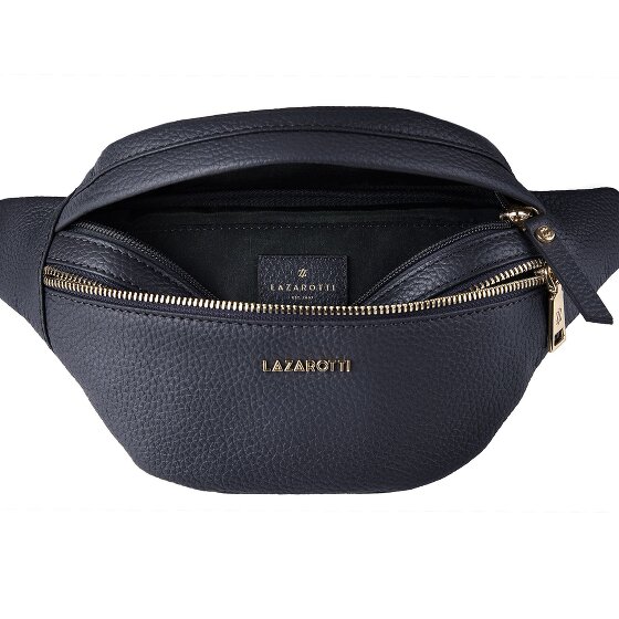 Lazarotti Sac banane en cuir « Bologna » à double fermeture éclair, à porter en bandoulière, 25 cm